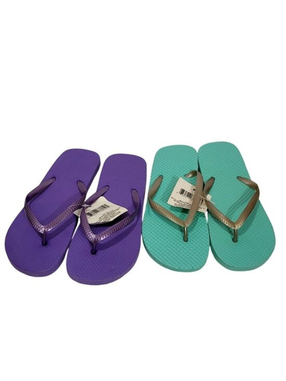 Flip Flops Purple & Aqua Size 5/6 Casual Summer Beachwear Women